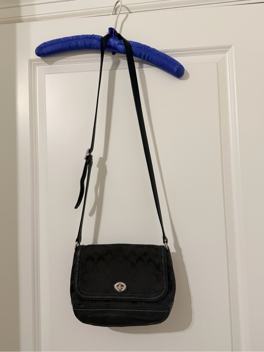 Coach Black Signature Crossbody Saddle Bag